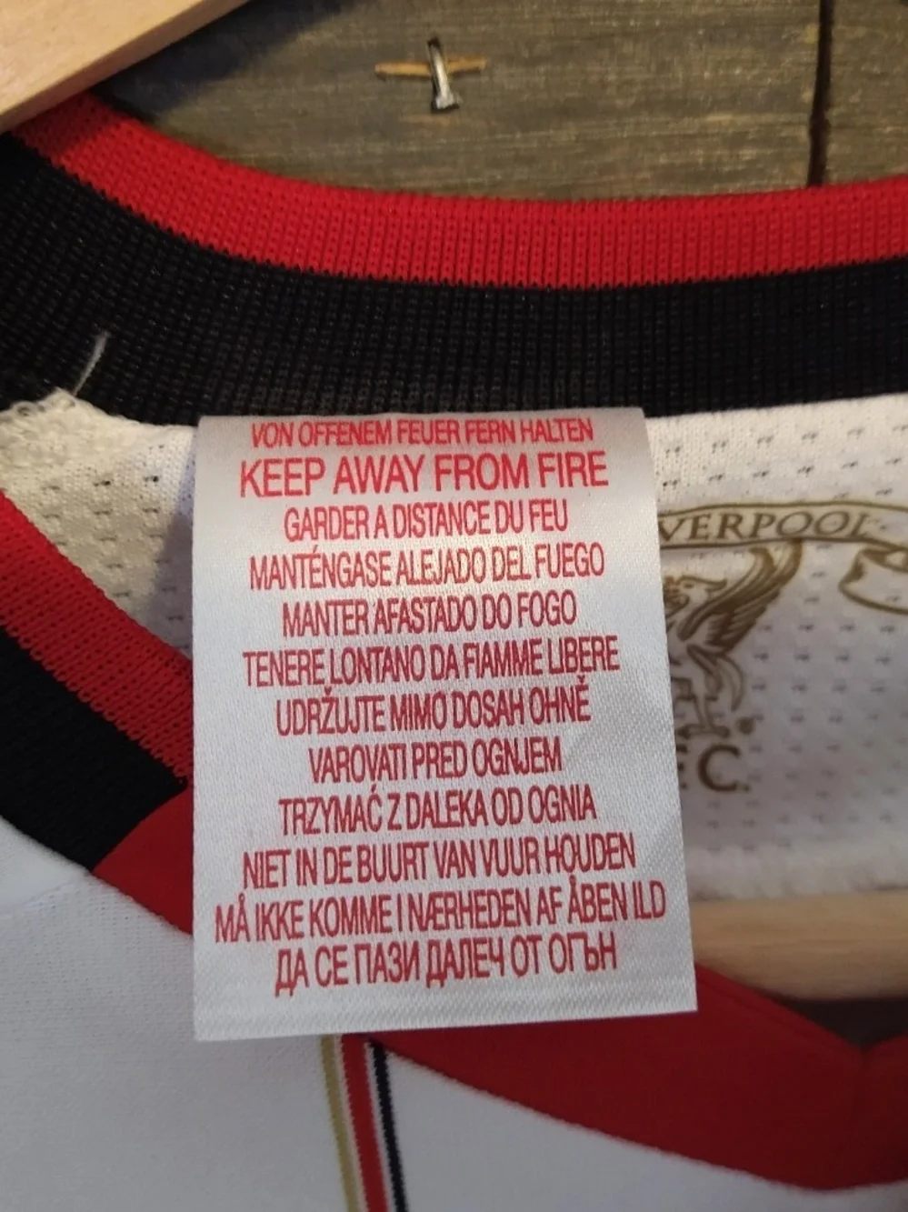 adidas Men’s White Football Jersey with Red Pinstripes